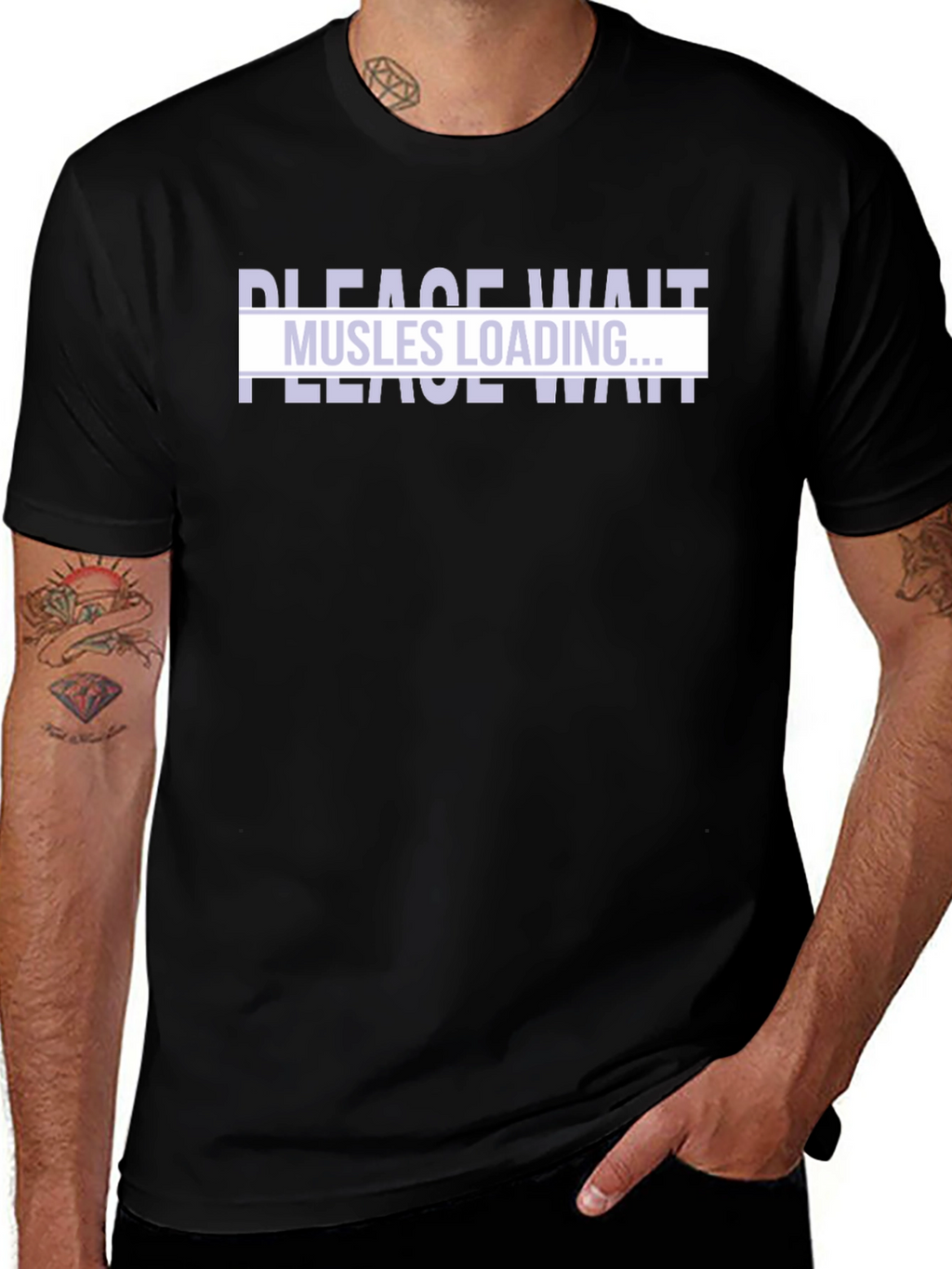 Muscles Loading Black T-Shirt