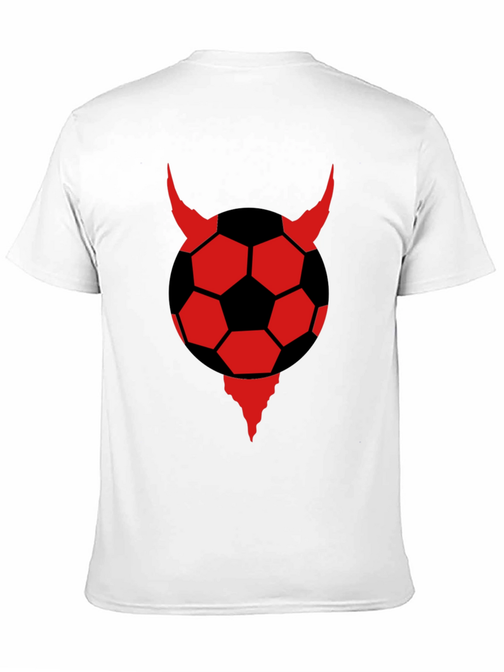 Devil Soccer Ball Graphic Tee - Black Cotton T-Shirt