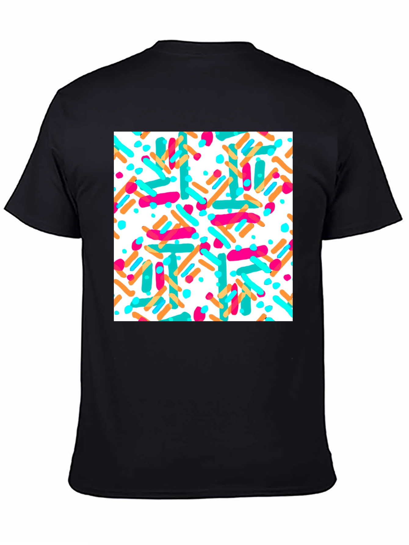 Sprinkled Pattern Black T-Shirt