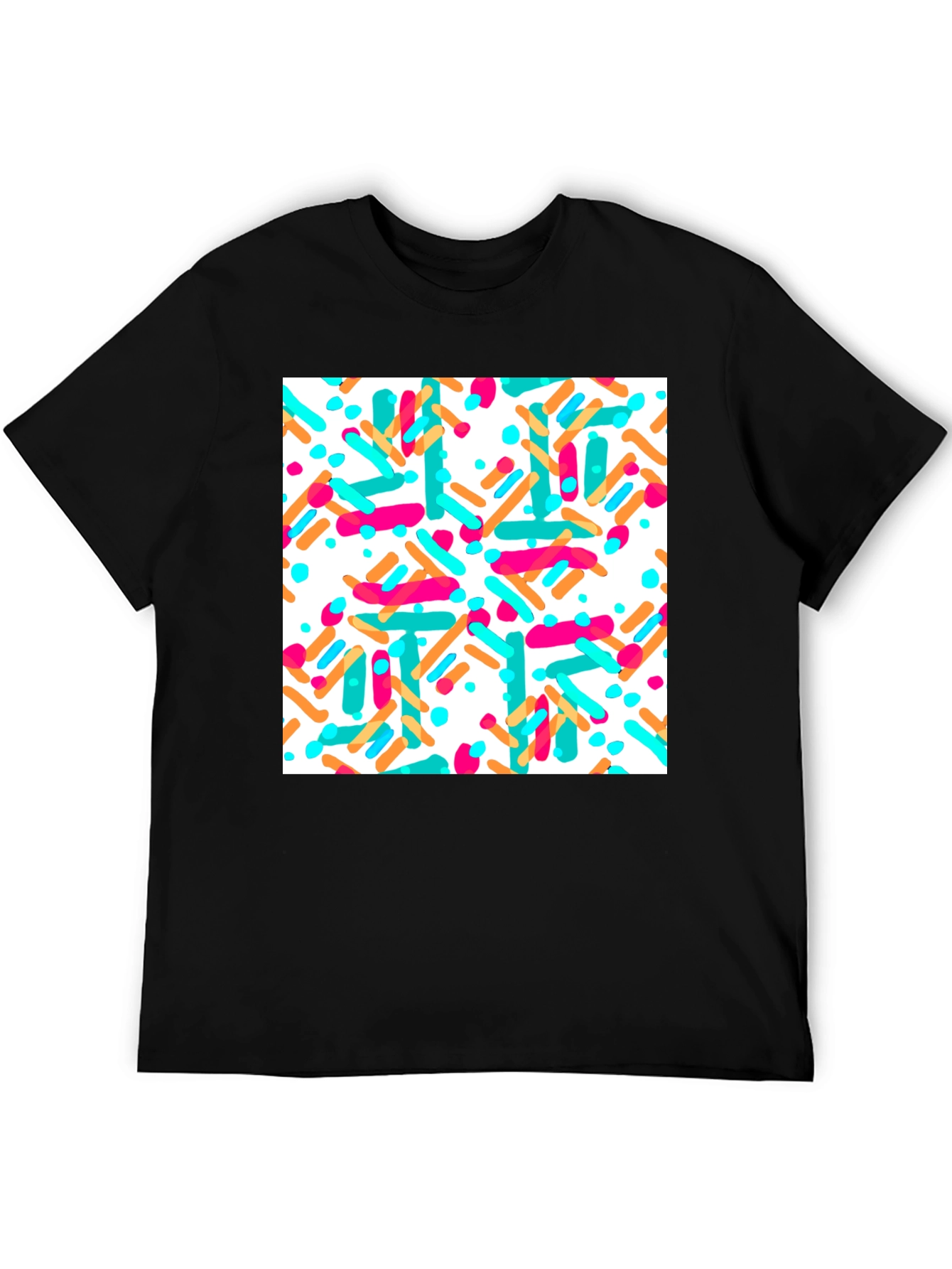 Sprinkled Pattern Black T-Shirt
