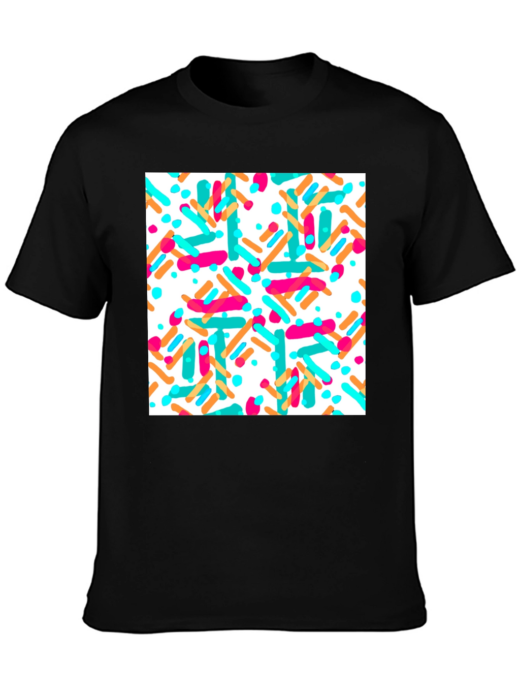 Sprinkled Pattern Black T-Shirt