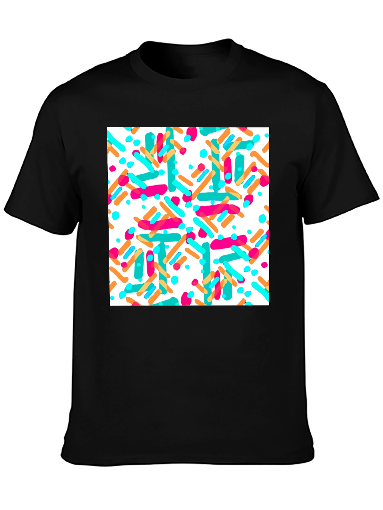 Sprinkled Pattern Black T-Shirt