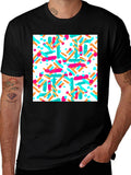 Sprinkled Pattern Black T-Shirt