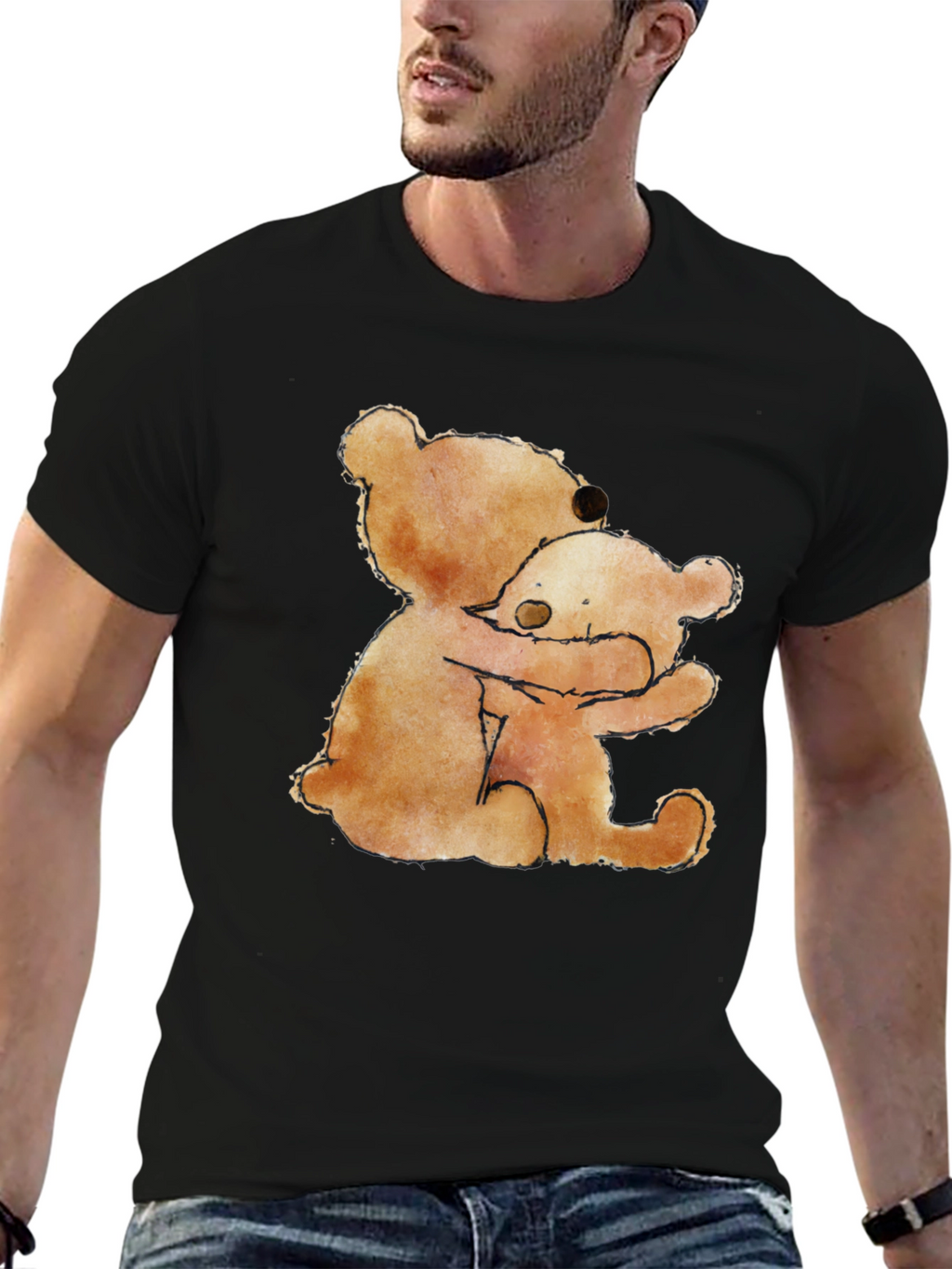 Hugging Bears Graphic Tee - Comfort & Style