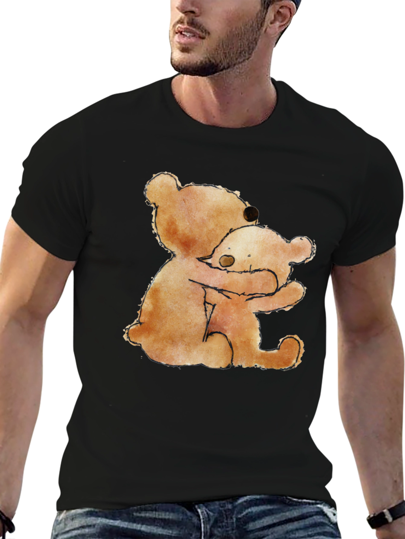 Hugging Bears Graphic Tee - Comfort & Style