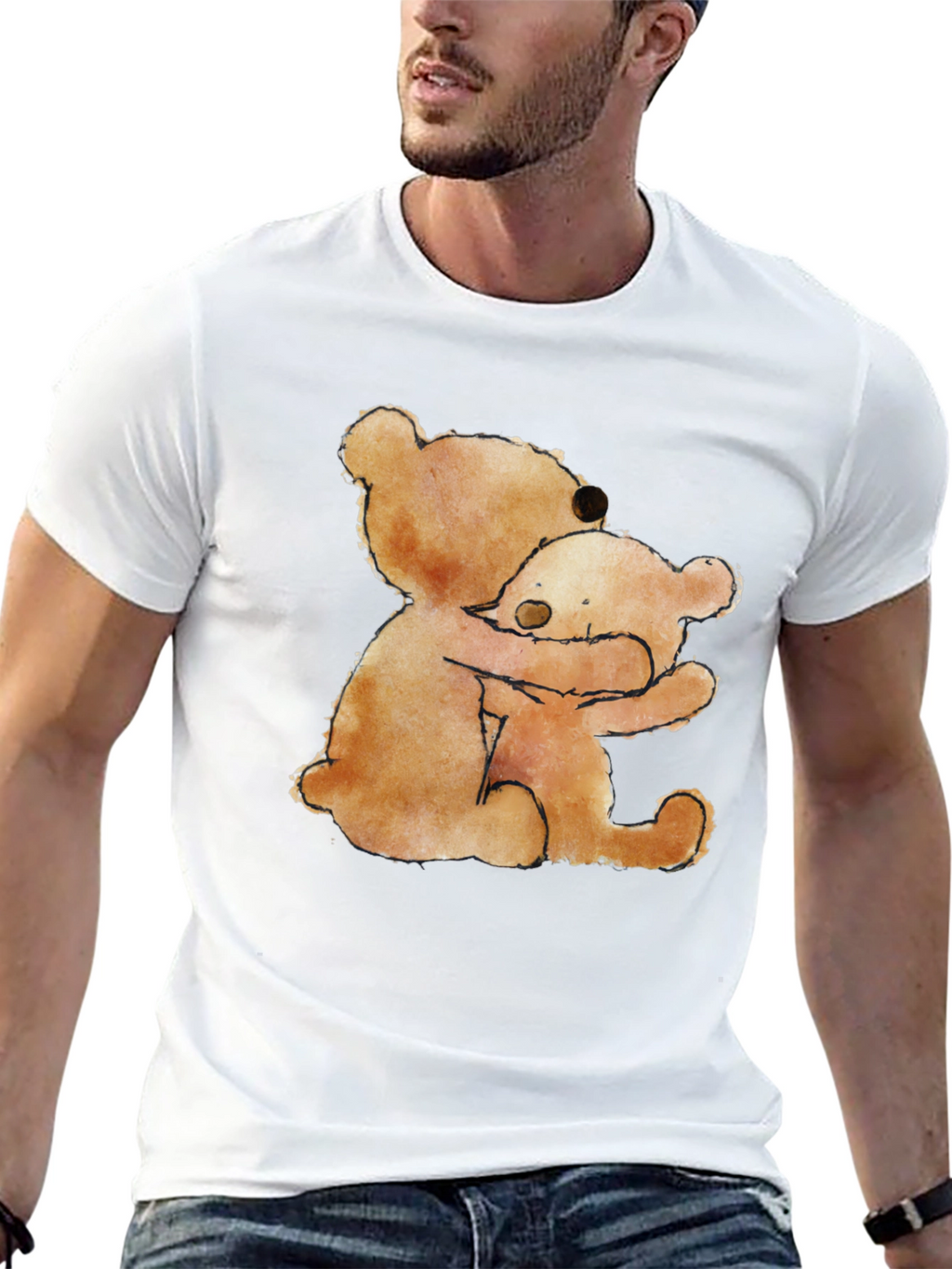 Hugging Bears Graphic Tee - Comfort & Style