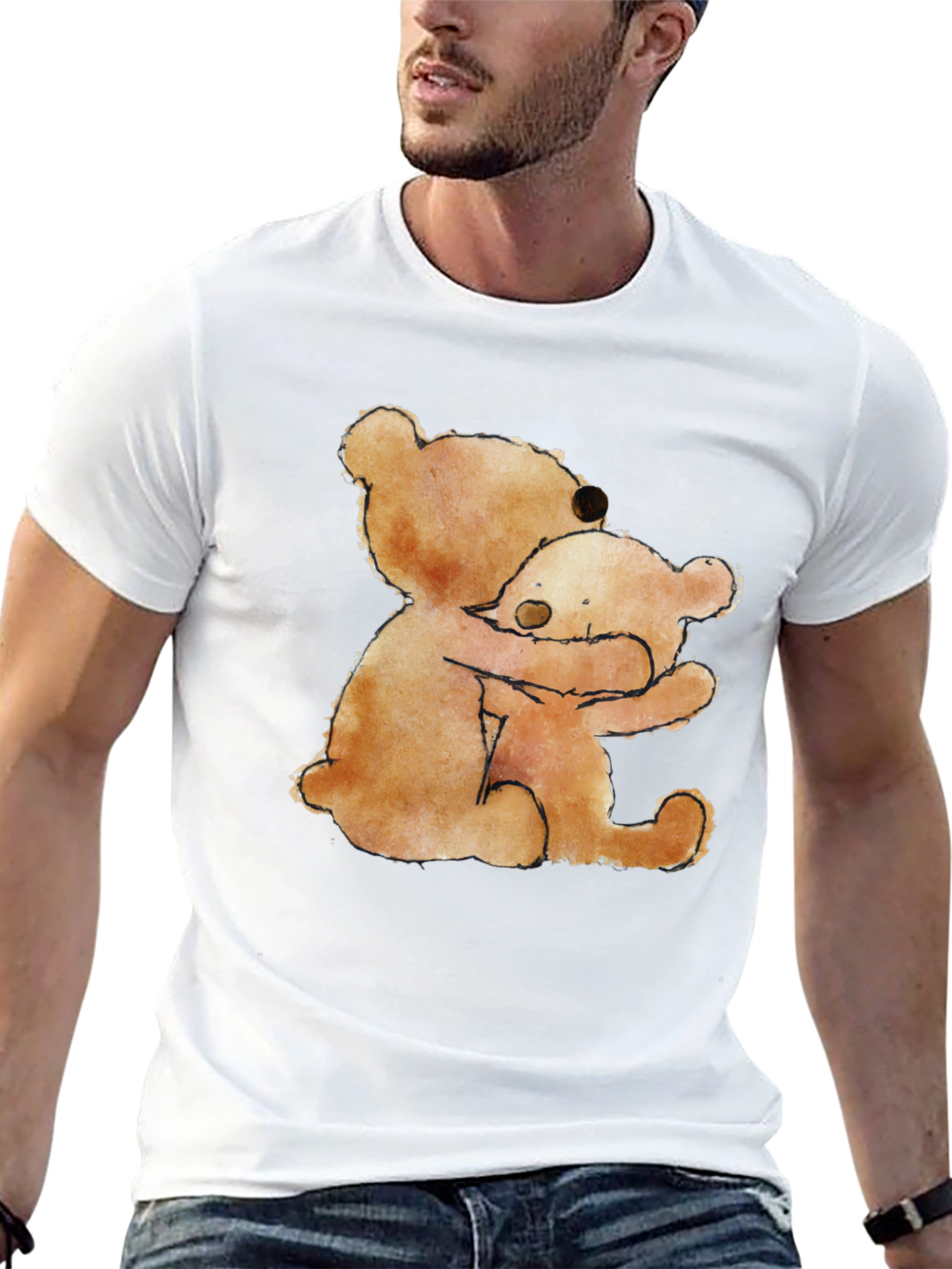 Hugging Bears Graphic Tee - Comfort & Style