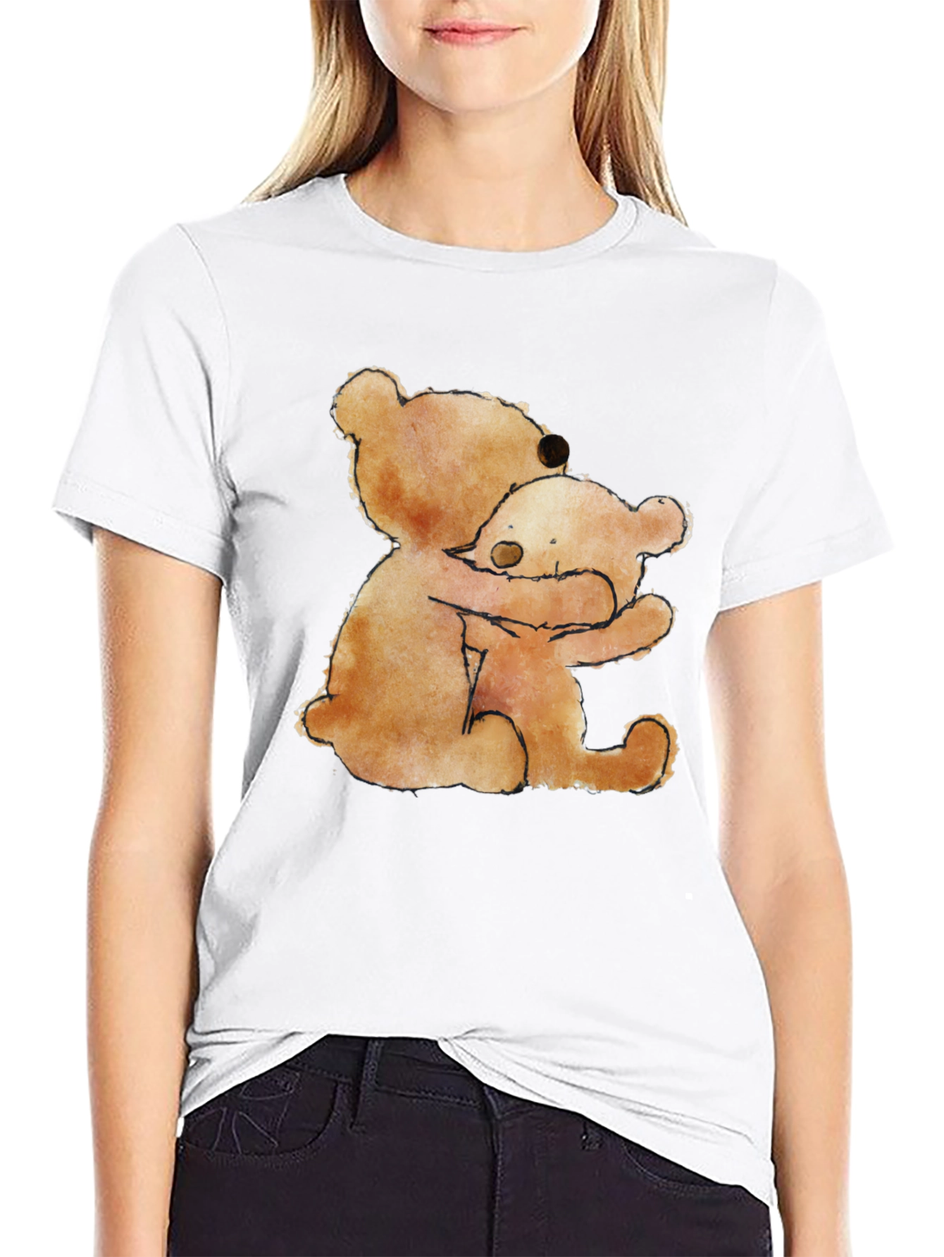 Hugging Bears Graphic Tee - Comfort & Style