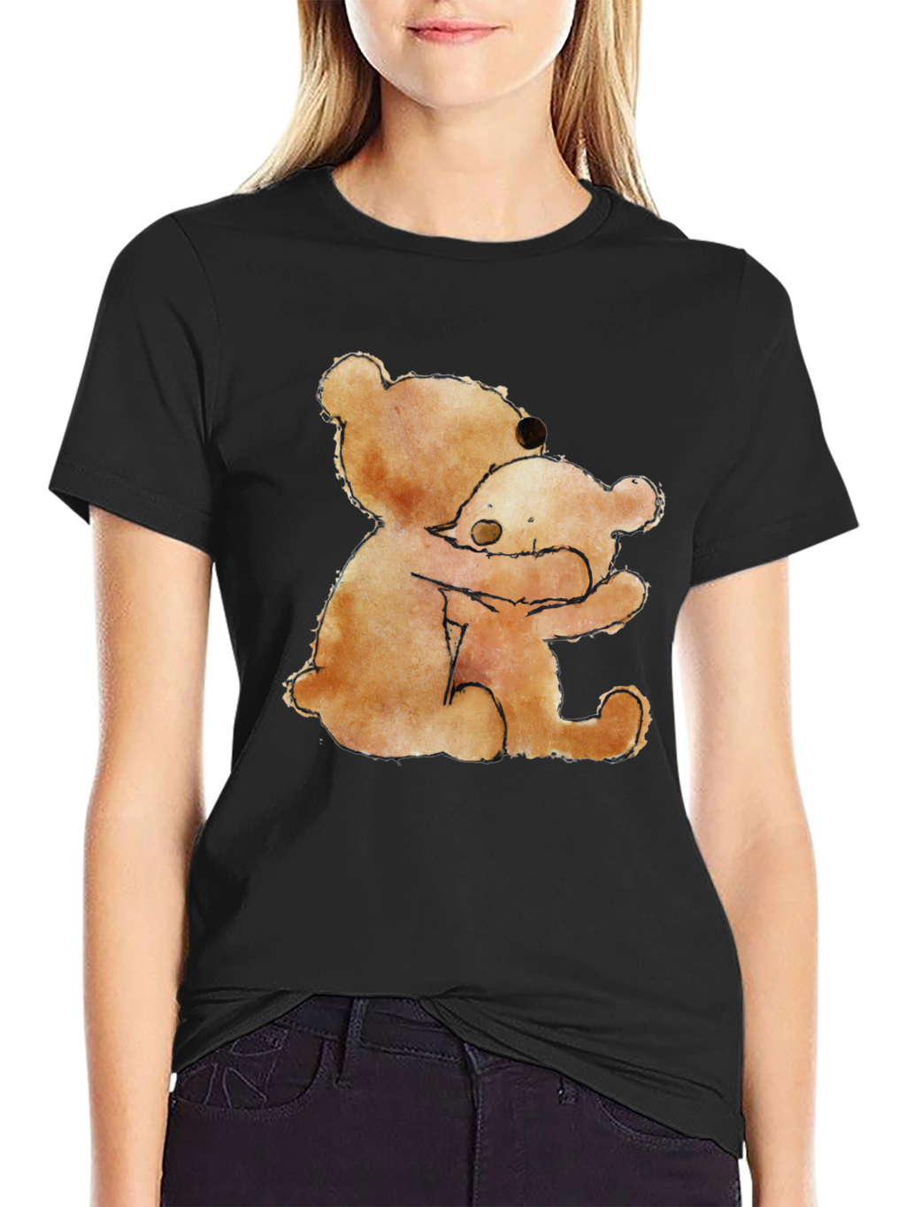 Hugging Bears Graphic Tee - Comfort & Style