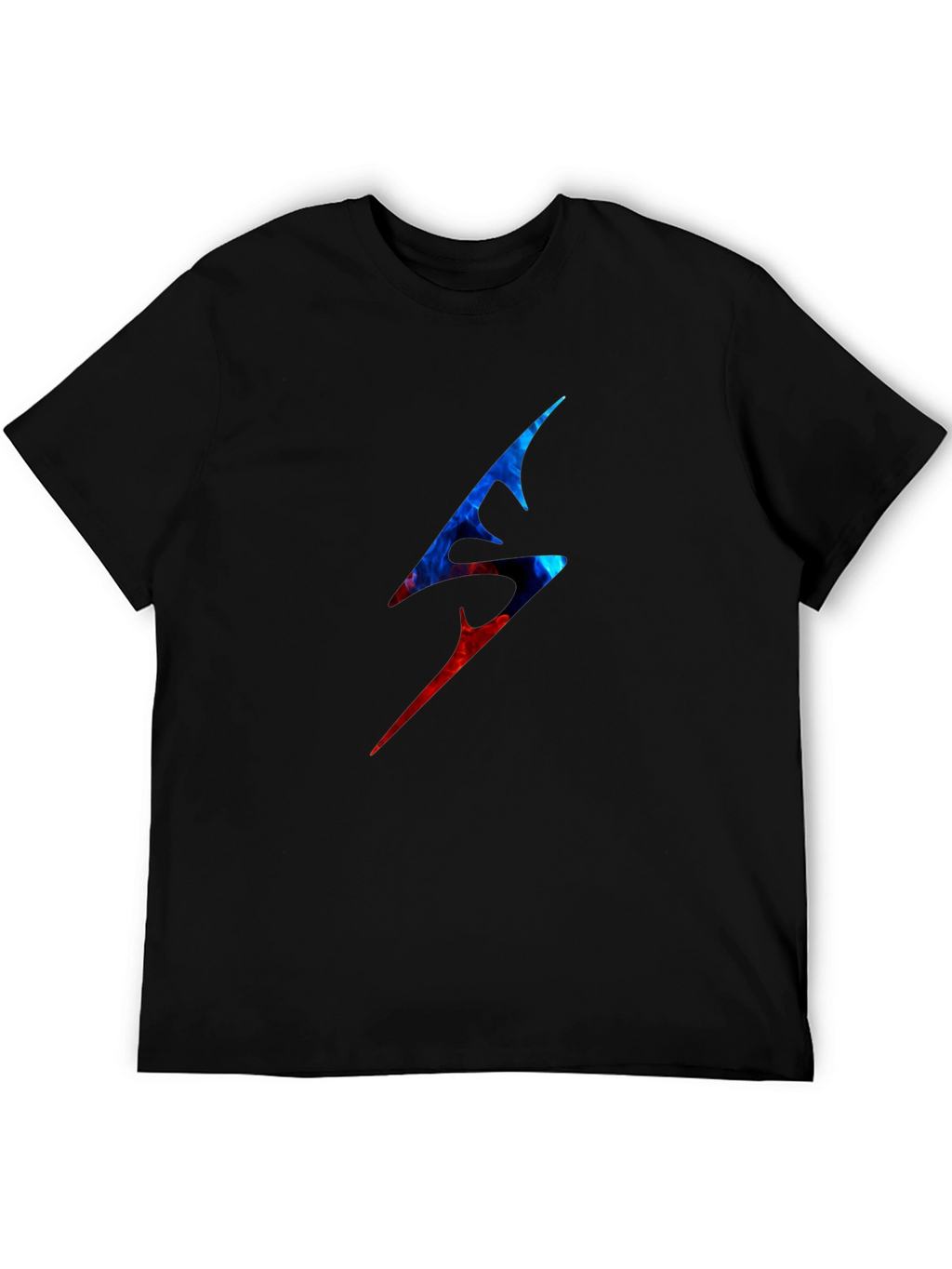 Edgy Lightning Bolt Graphic Tee - Black