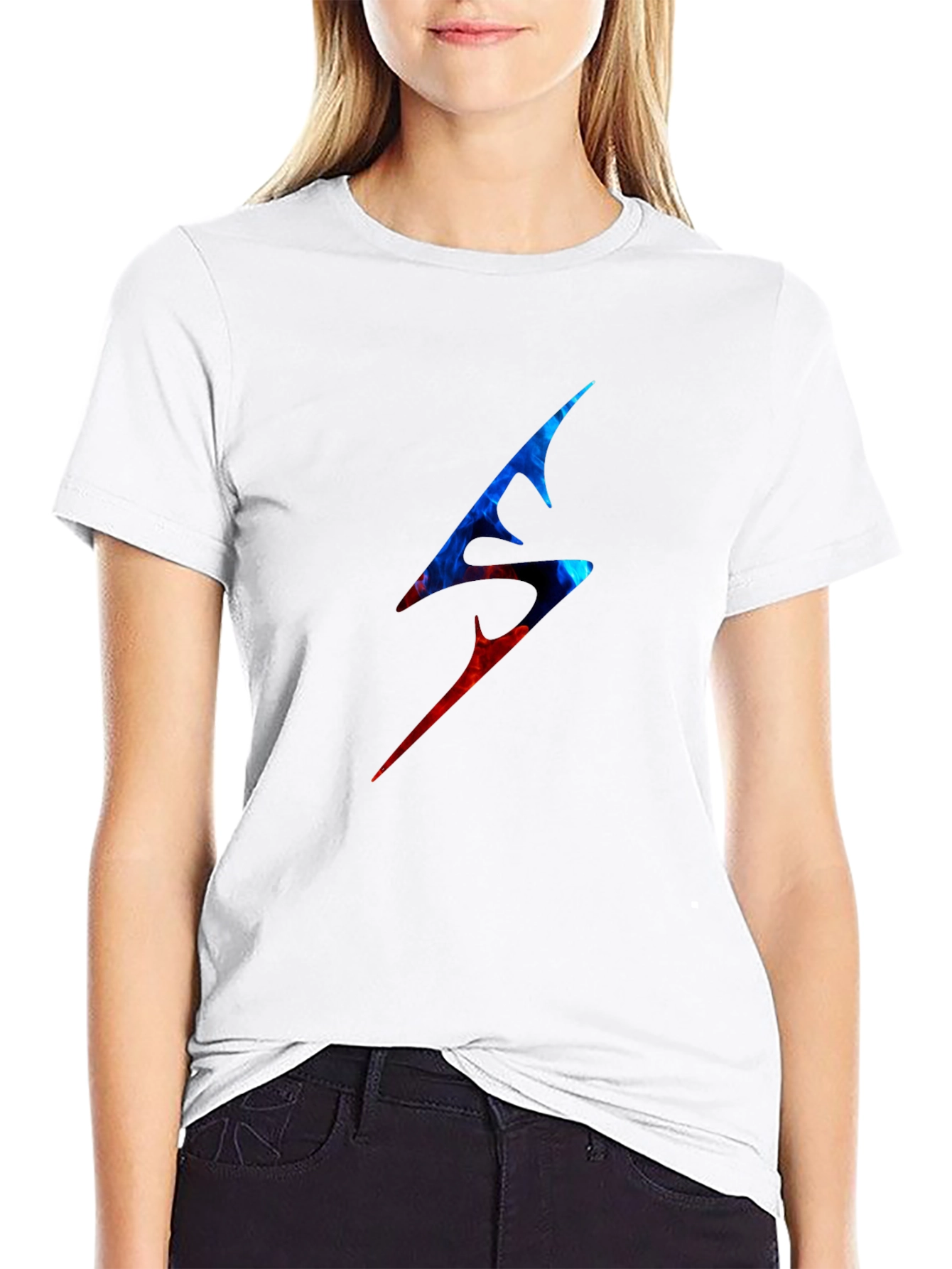 Edgy Lightning Bolt Graphic Tee - Black