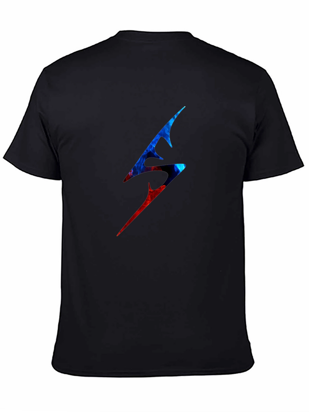 Edgy Lightning Bolt Graphic Tee - Black