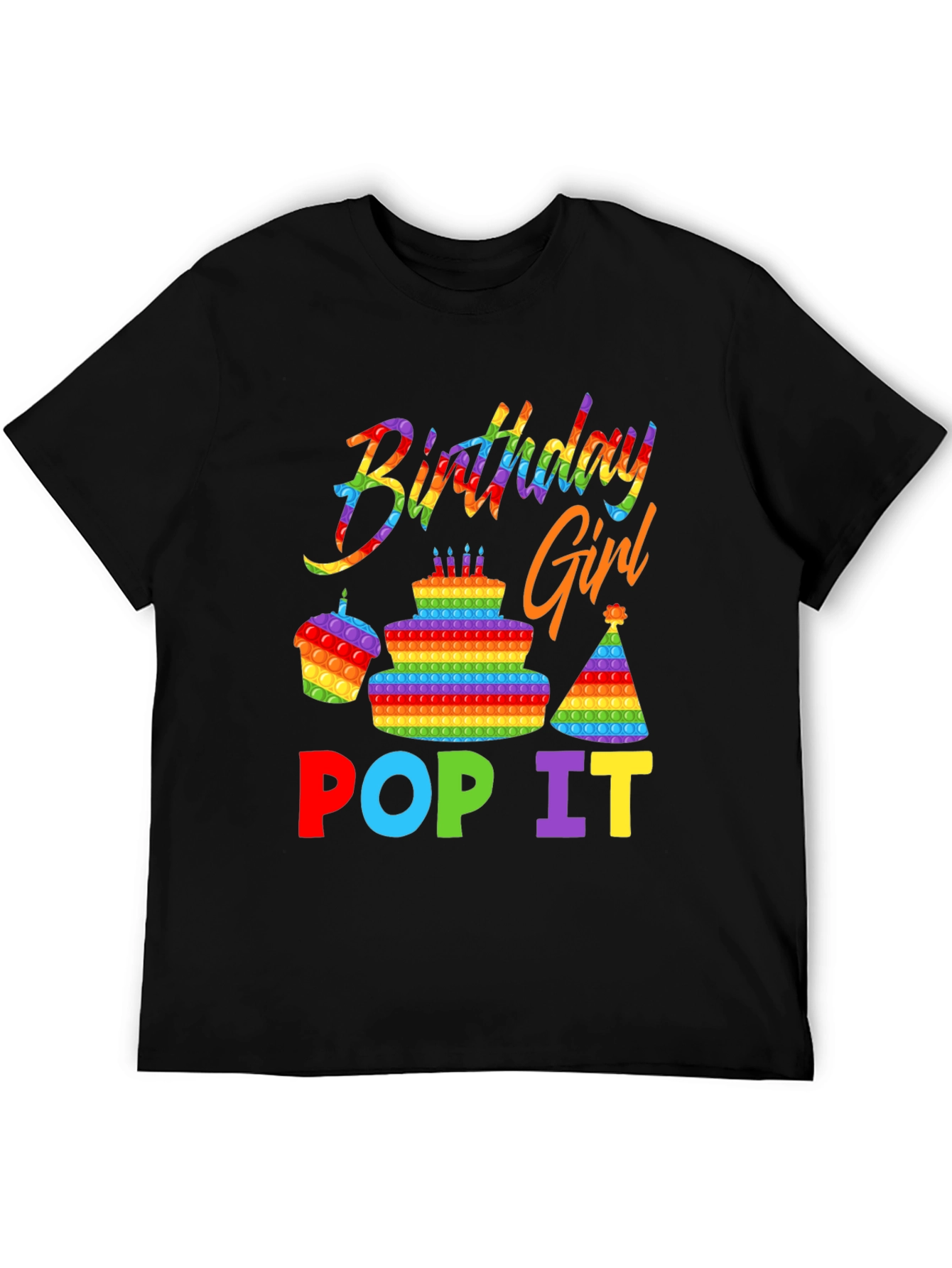 Birthday Girl Pop It T-Shirt - Rainbow Sensory Toy Design