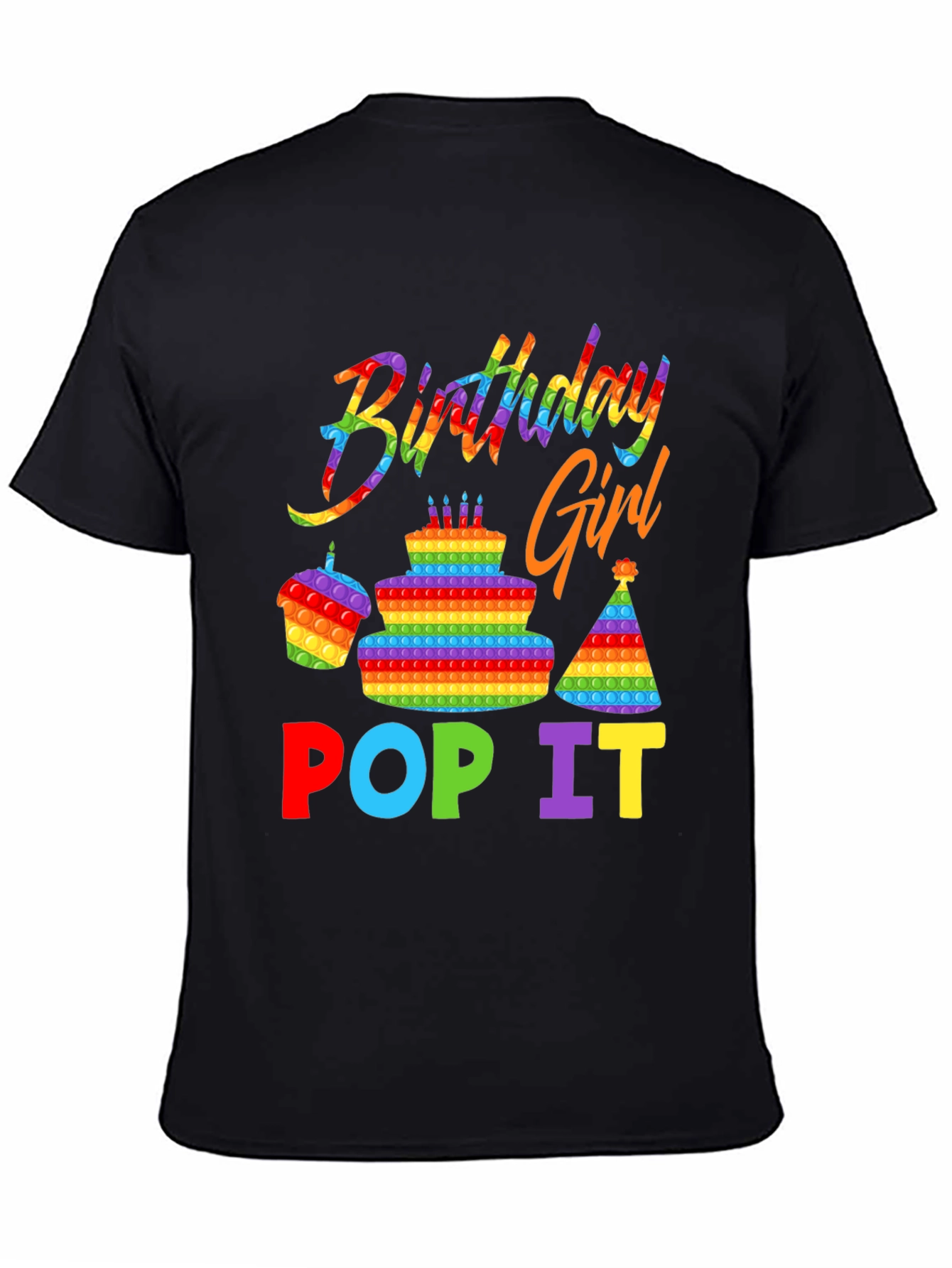 Birthday Girl Pop It T-Shirt - Rainbow Sensory Toy Design