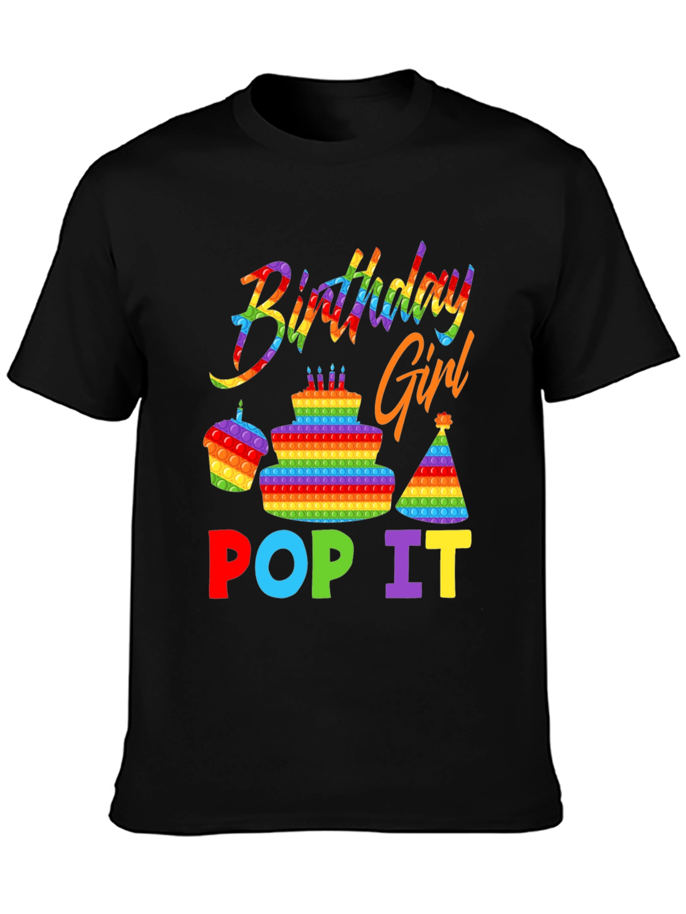 Birthday Girl Pop It T-Shirt - Rainbow Sensory Toy Design