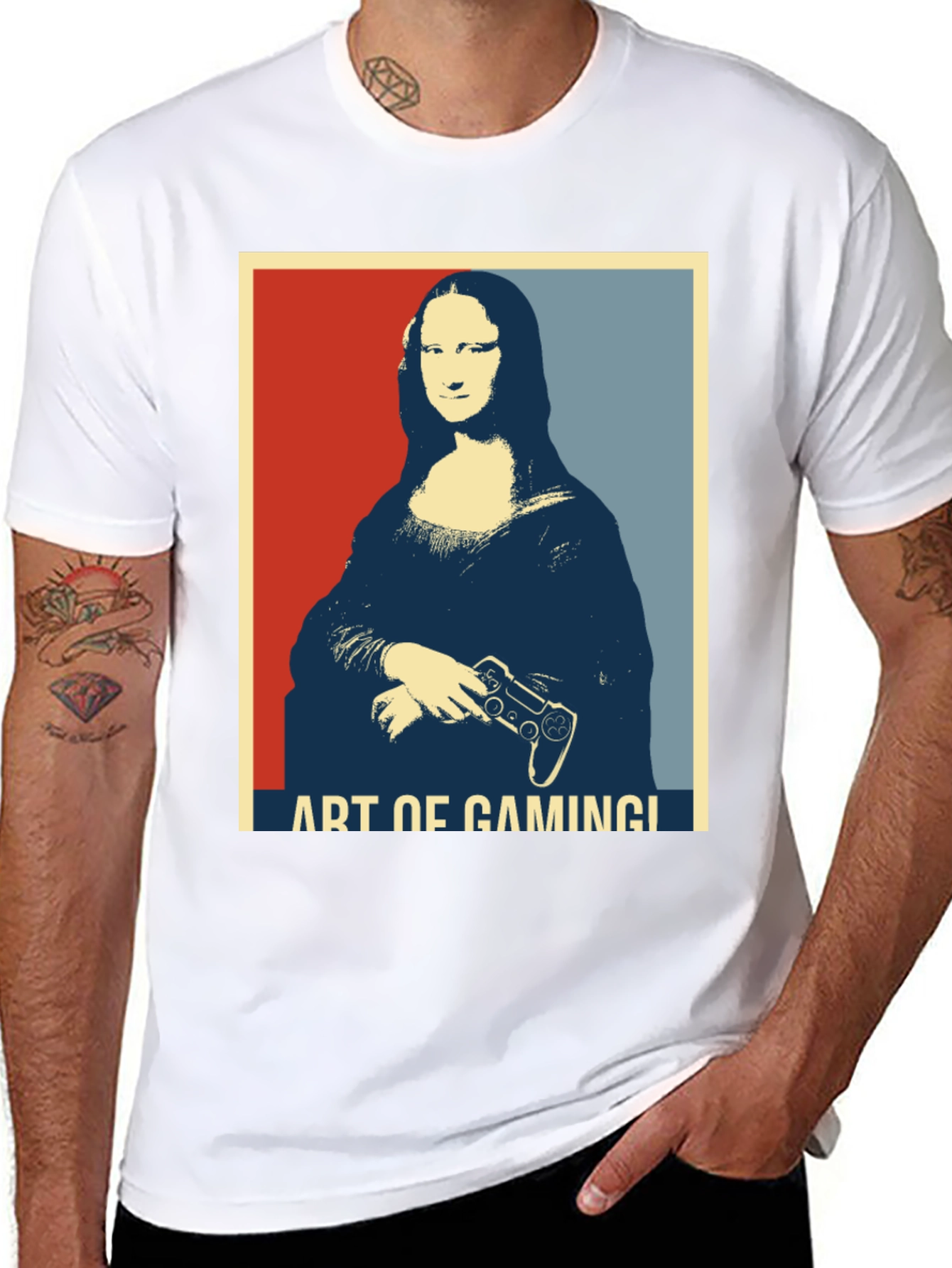 Art of Gaming Mona Lisa T-Shirt - Gamer Style
