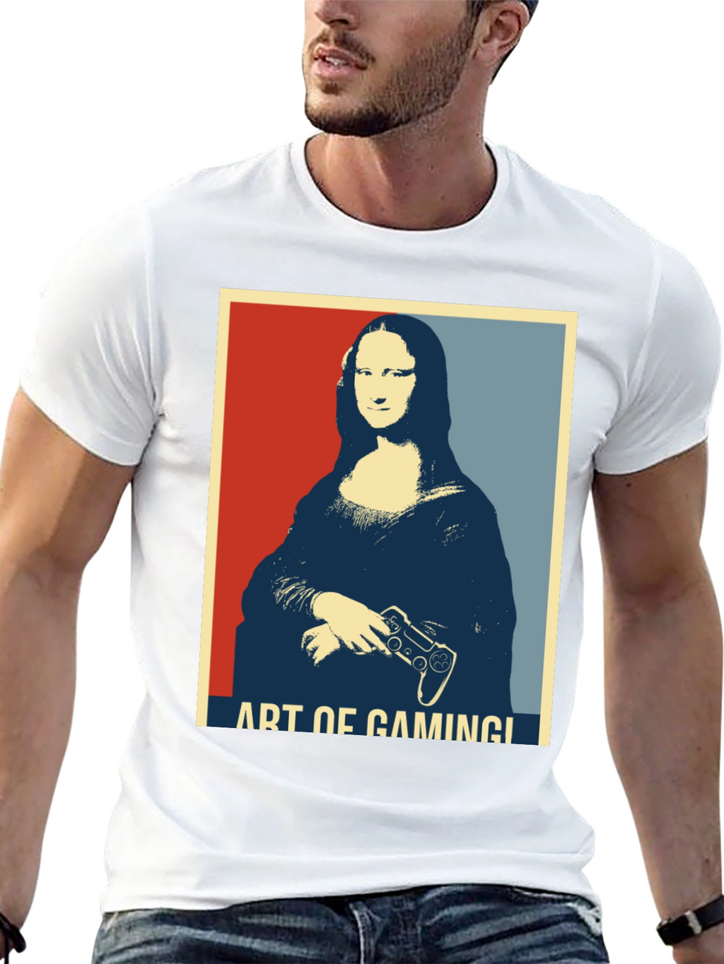Art of Gaming Mona Lisa T-Shirt - Gamer Style