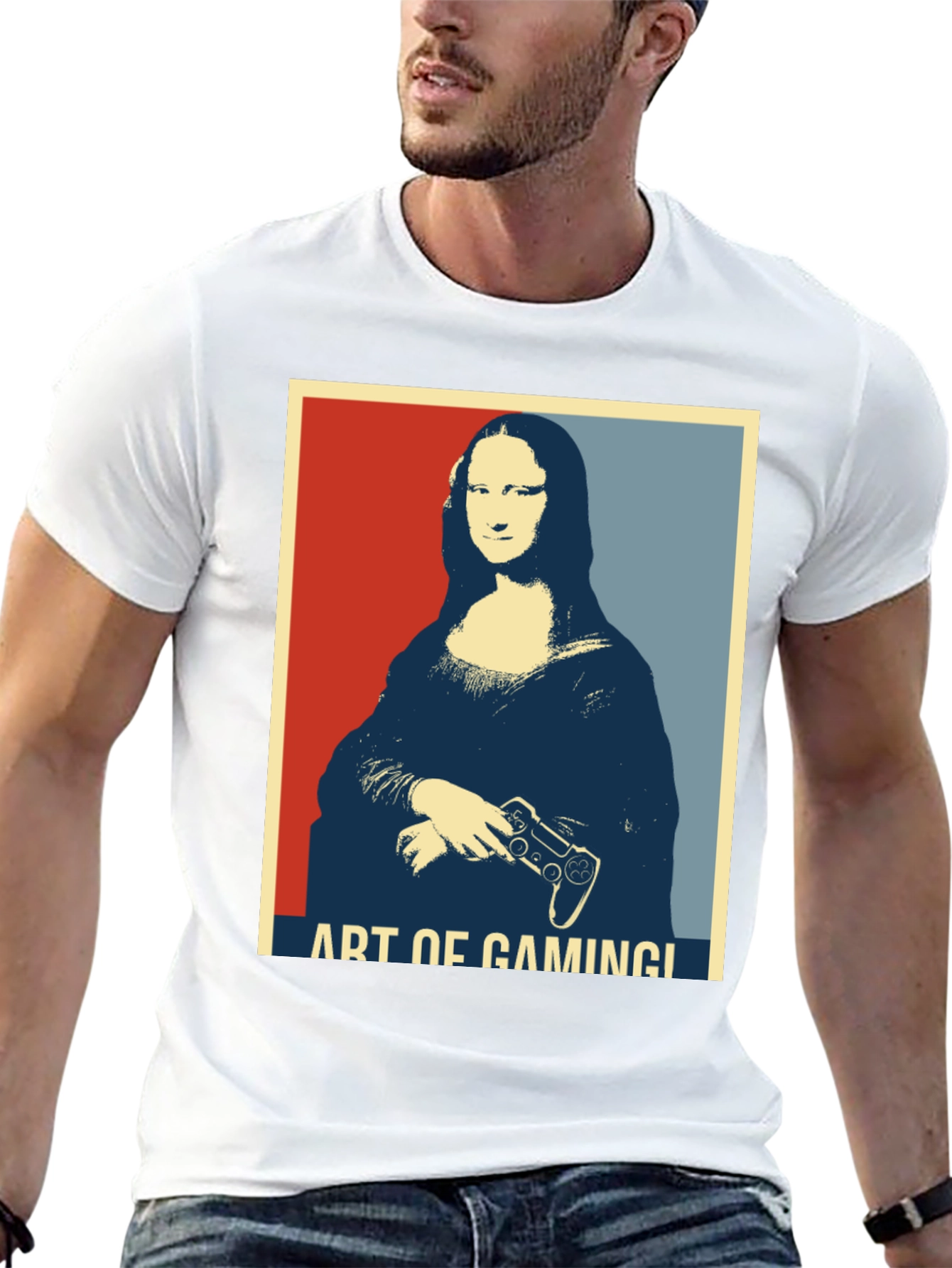 Art of Gaming Mona Lisa T-Shirt - Gamer Style