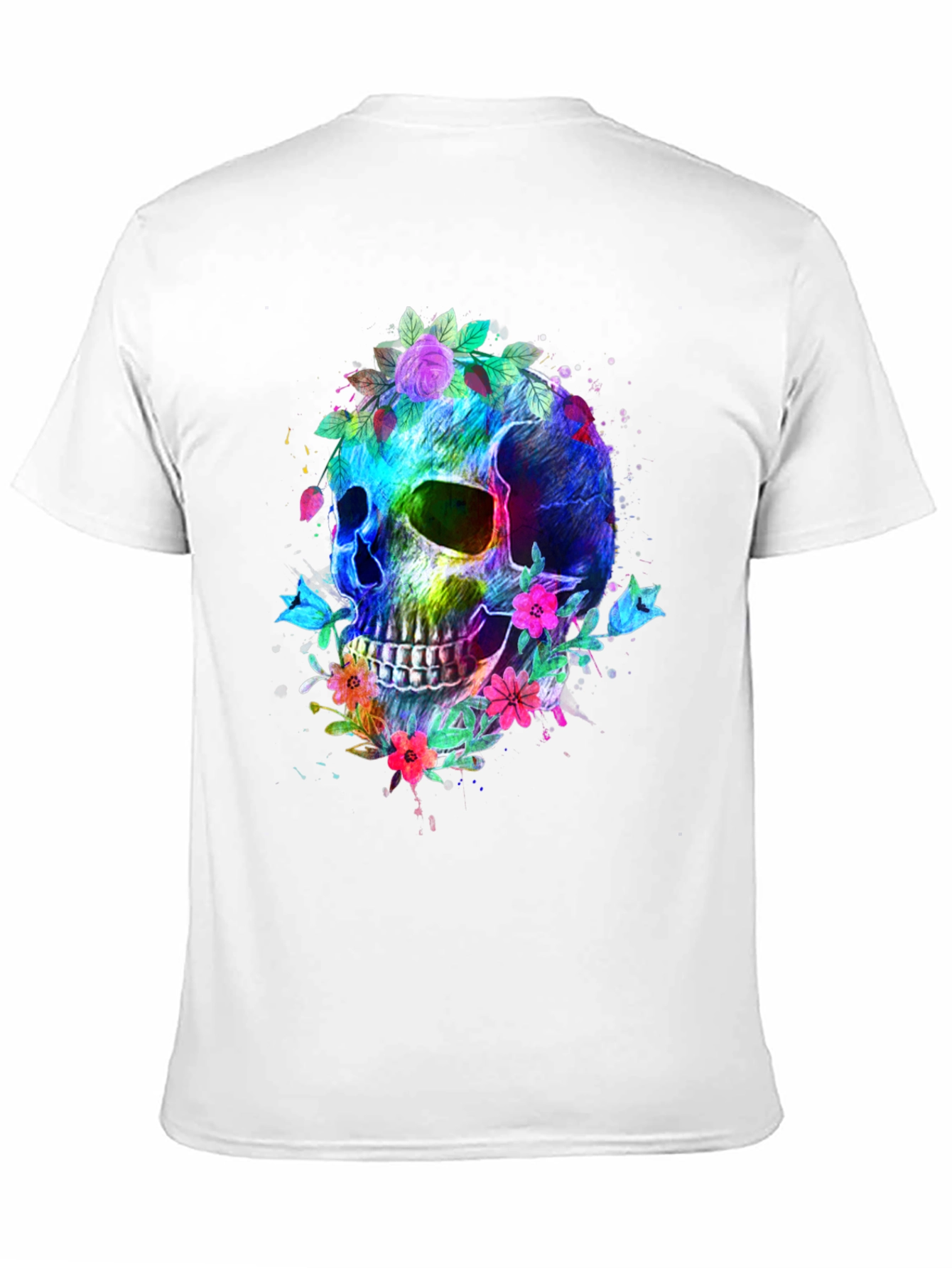 Floral Skull Graphic T-Shirt - Vibrant & Bold
