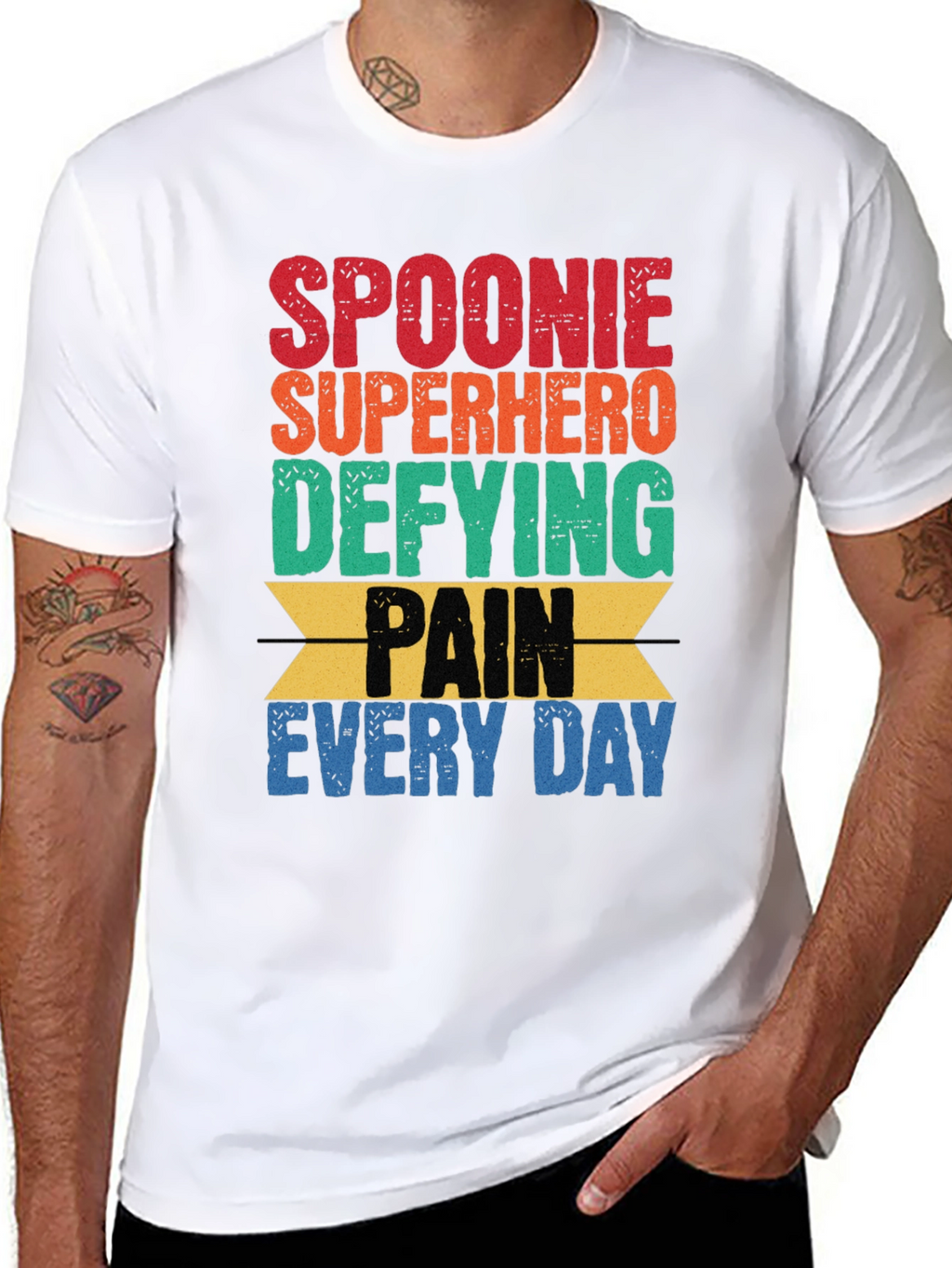 Spoonie Superhero Graphic T-Shirt - Chronic Pain Awareness Tee