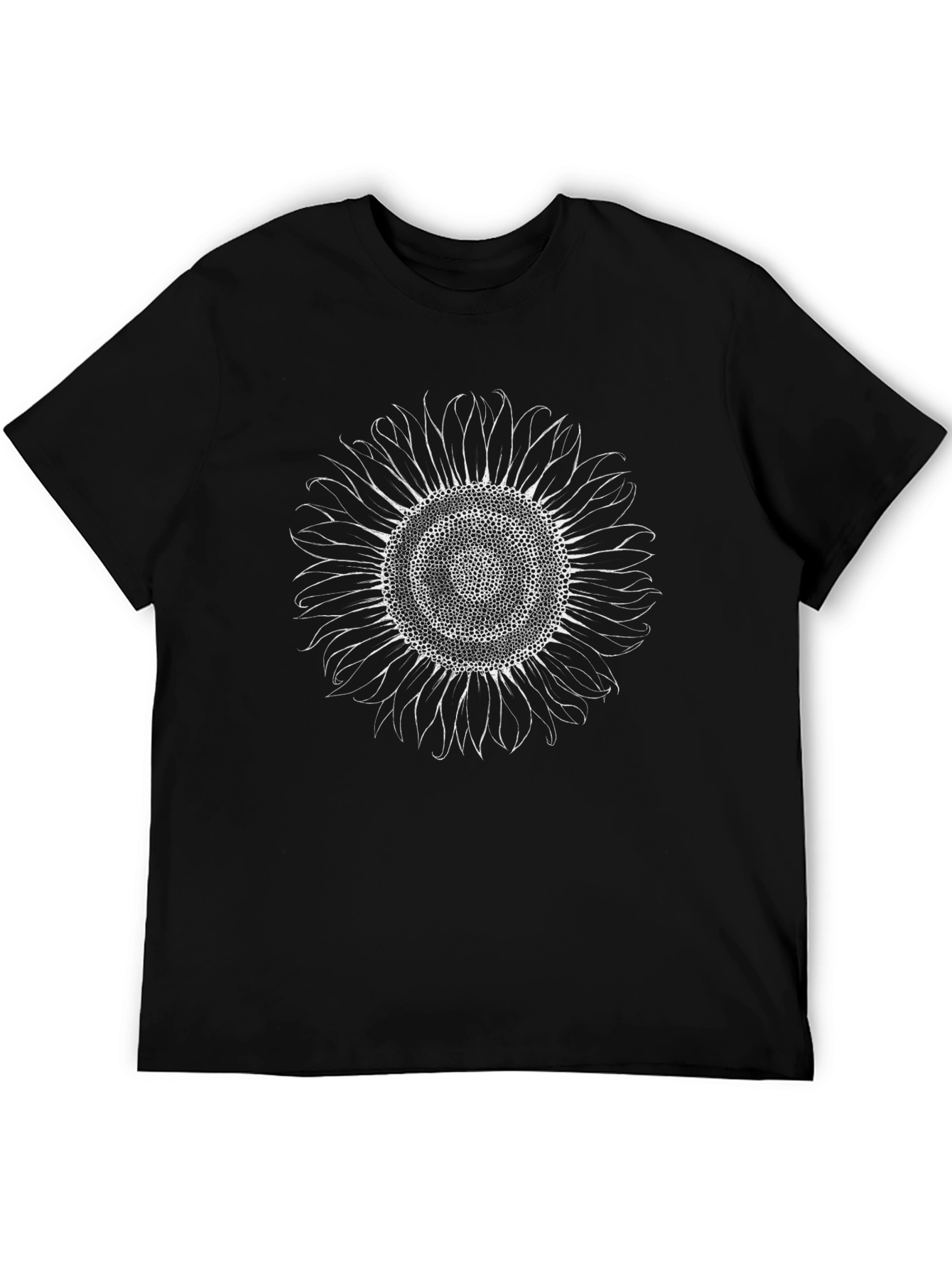 Sunflower Graphic Tee - Black Cotton T-Shirt