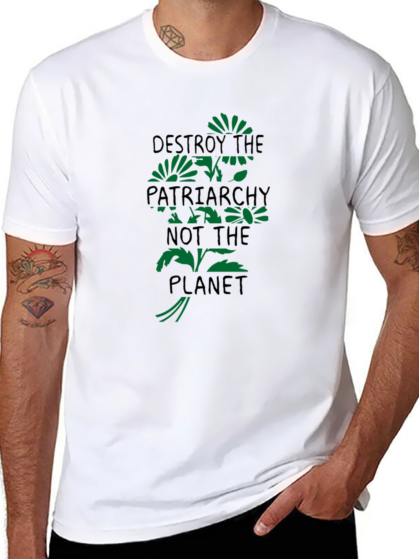 Destroy Patriarchy T-Shirt - Eco-Friendly Slogan Tee
