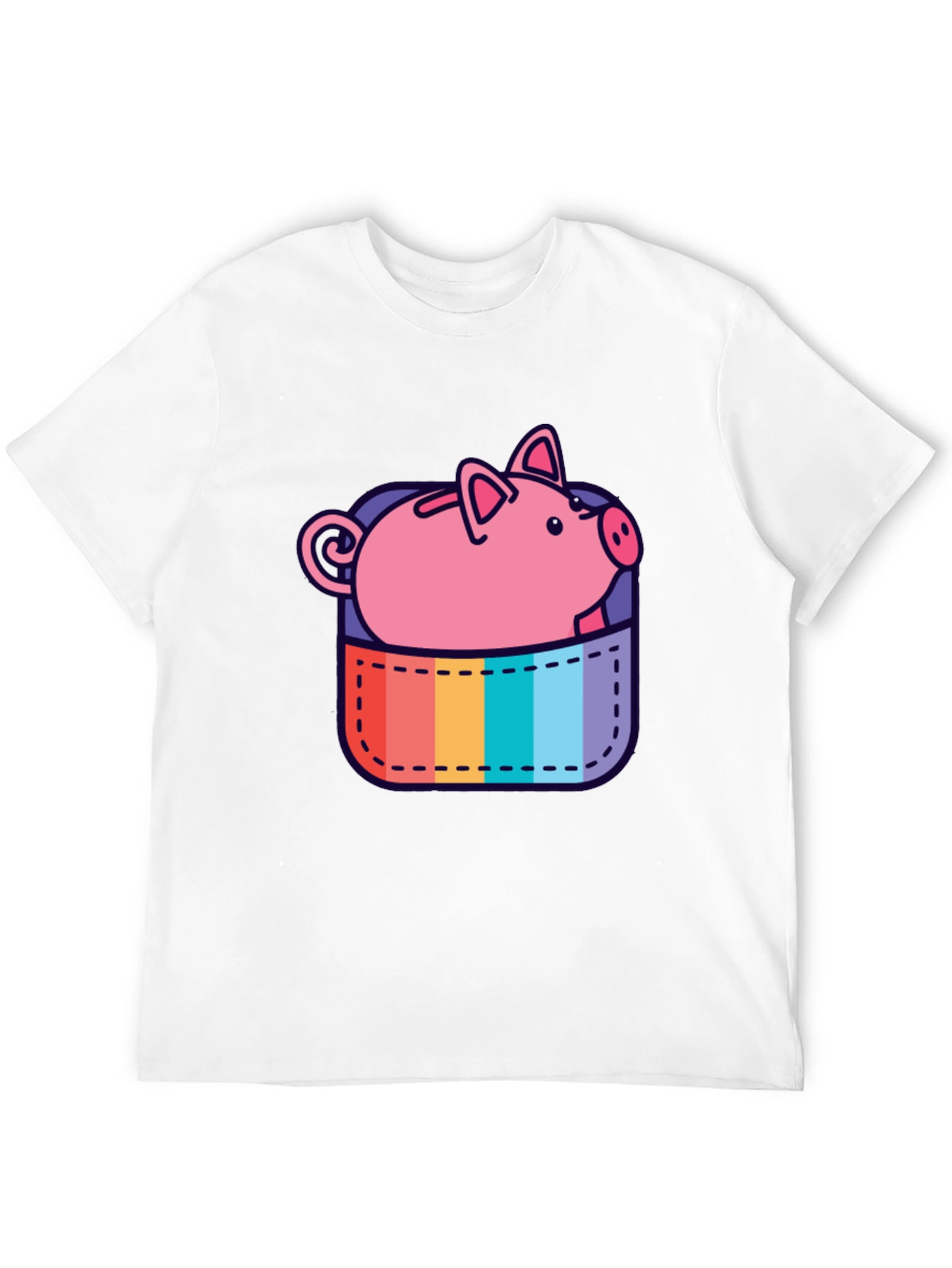 Rainbow Pocket Piggy Bank T-Shirt