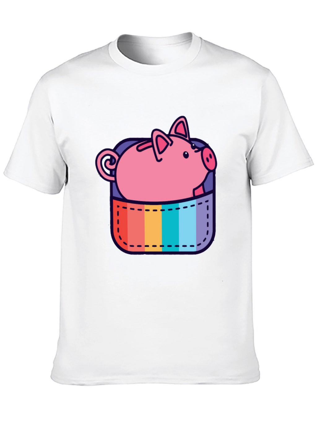 Rainbow Pocket Piggy Bank T-Shirt