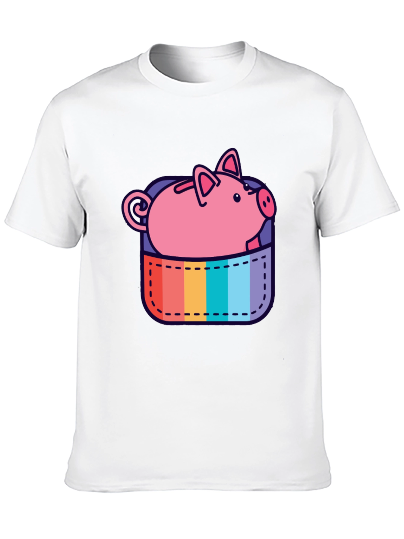 Rainbow Pocket Piggy Bank T-Shirt