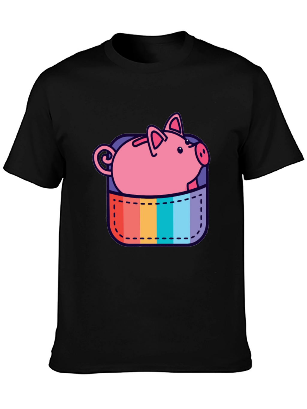 Rainbow Pocket Piggy Bank T-Shirt