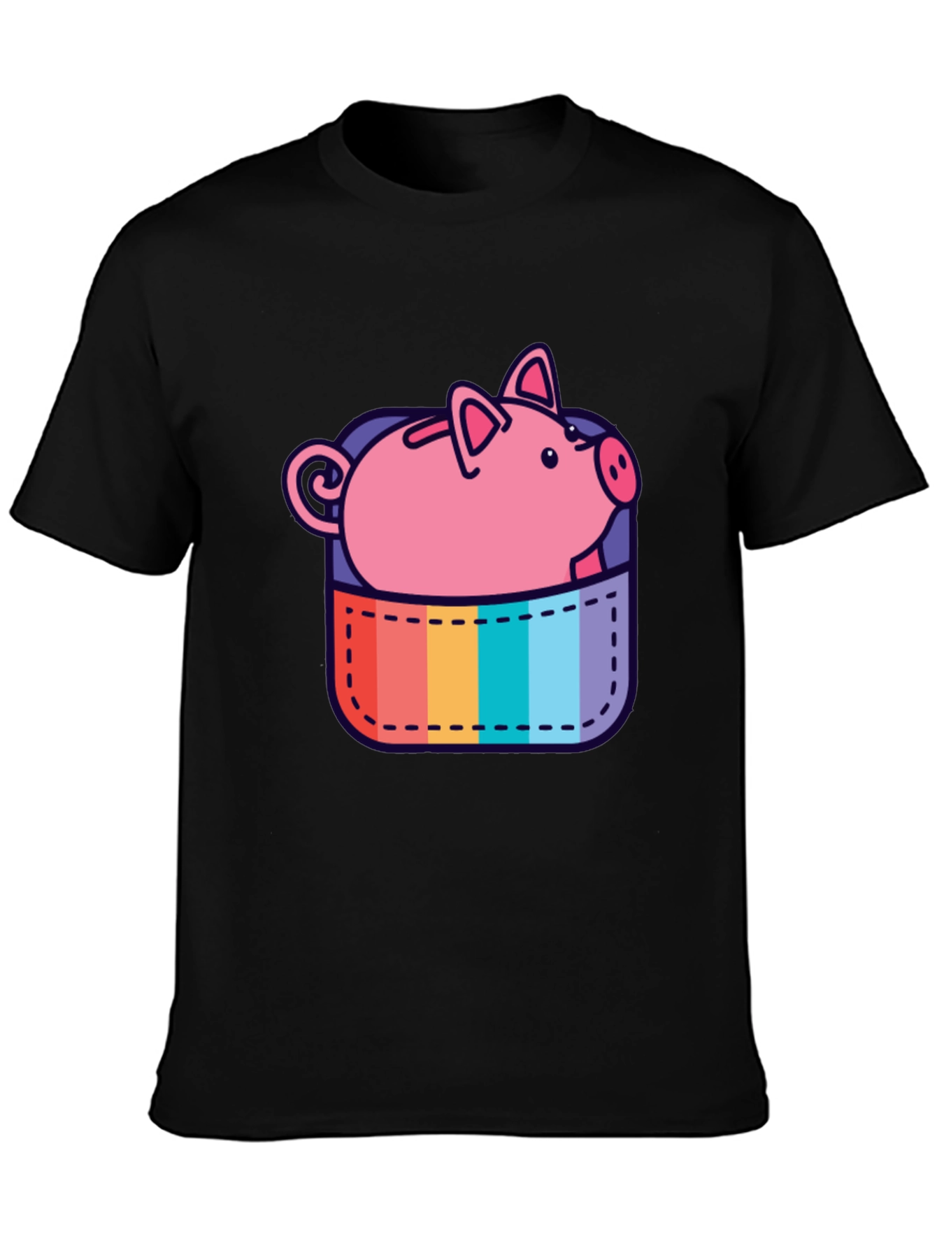 Rainbow Pocket Piggy Bank T-Shirt