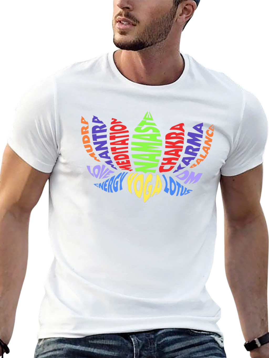 Yoga Lotus Word Art T-Shirt