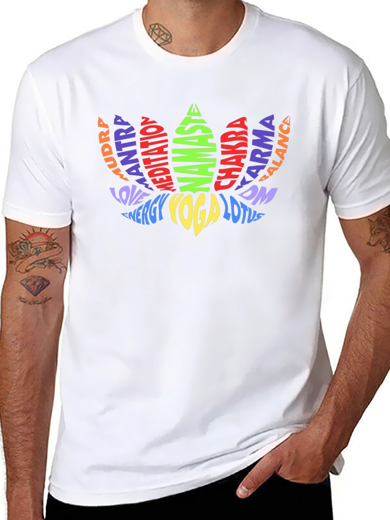 Yoga Lotus Word Art T-Shirt