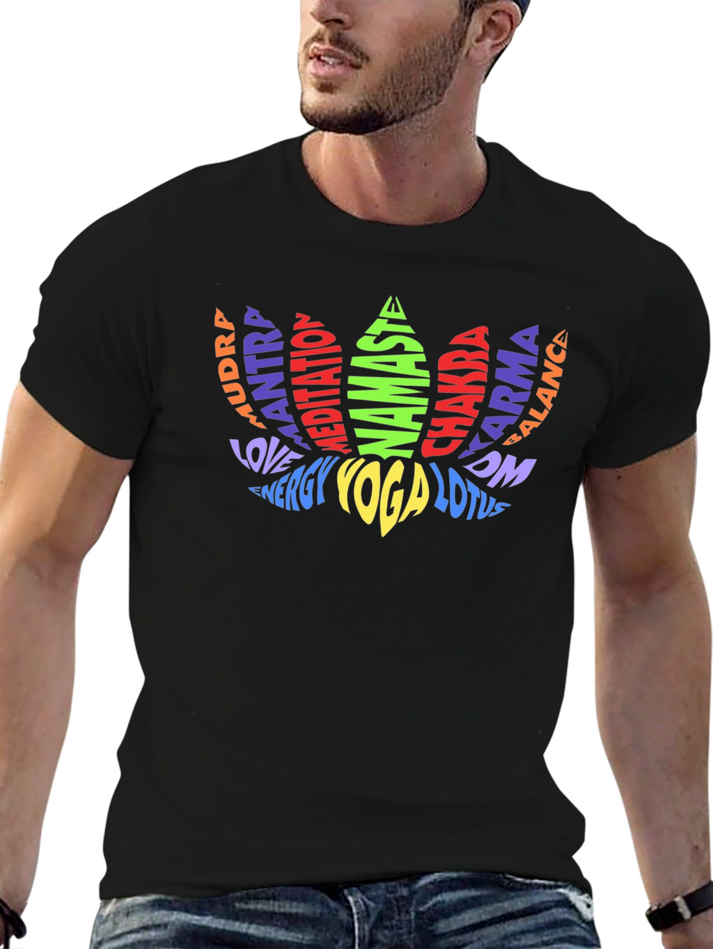 Yoga Lotus Word Art T-Shirt