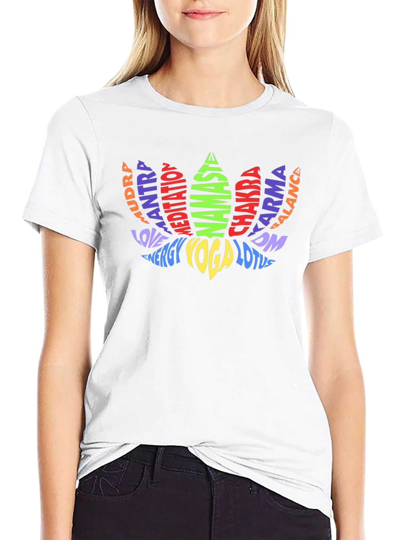 Yoga Lotus Word Art T-Shirt