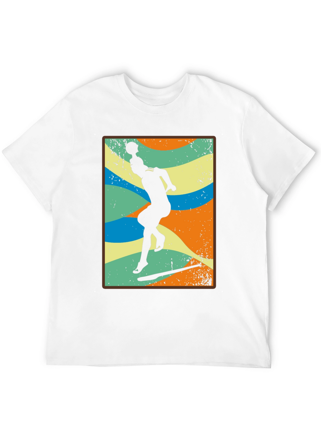 Retro Volleyball Player Black T-Shirt