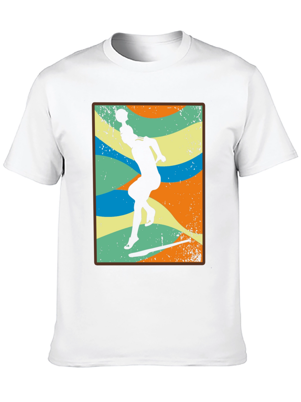 Retro Volleyball Player Black T-Shirt