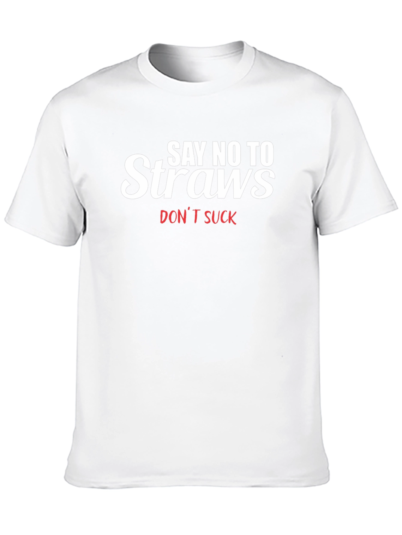 Say No To Straws T-Shirt - Black Tee