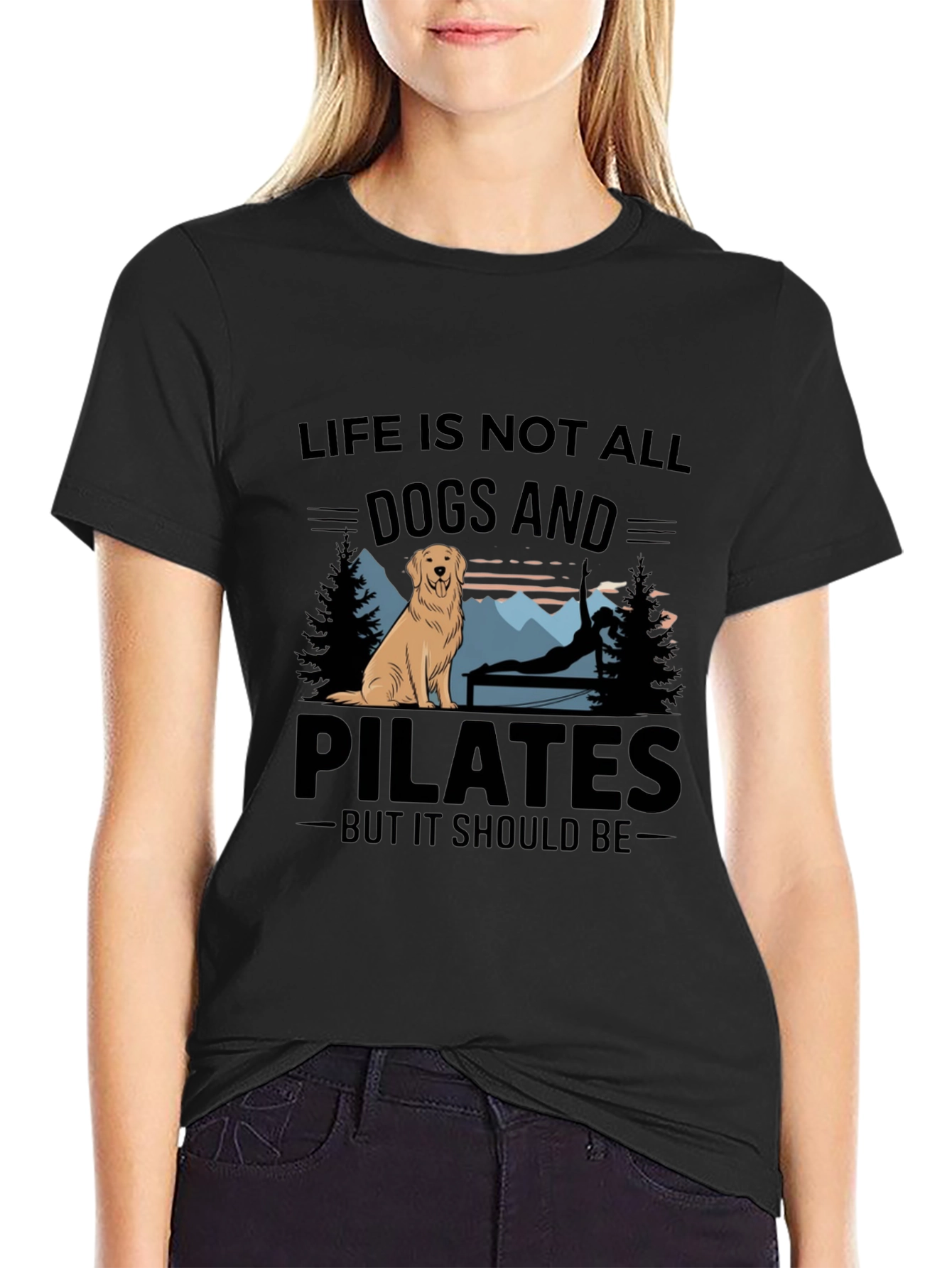 Dogs and Pilates Graphic T-Shirt
