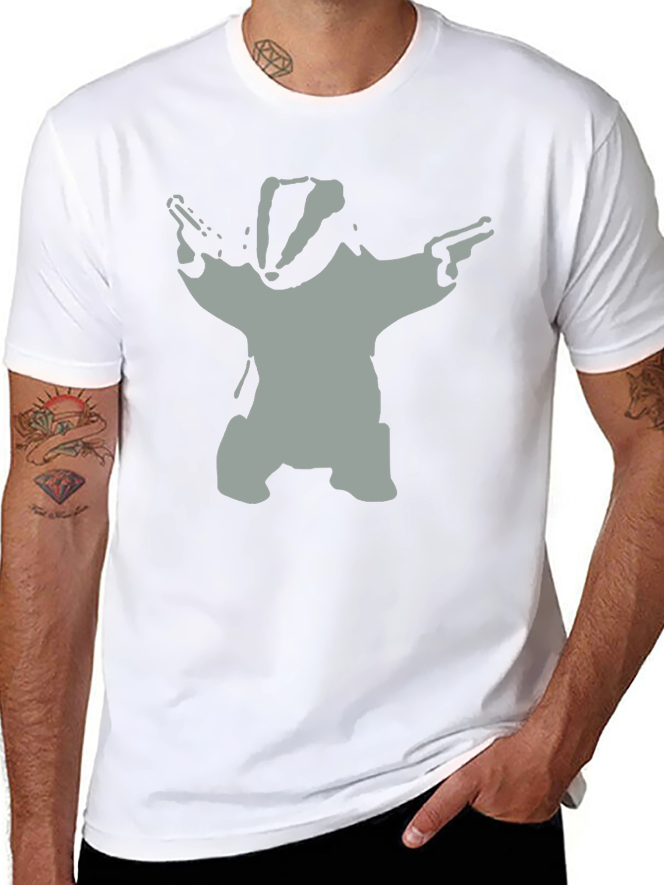 Badger Bandit T-Shirt - Black Cotton Crew Neck Tee