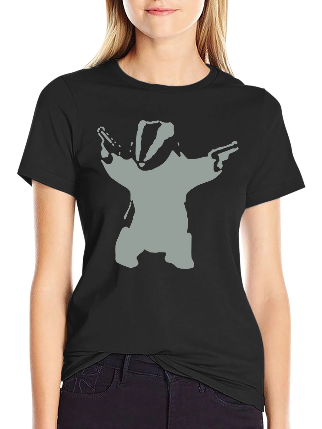 Badger Bandit T-Shirt - Black Cotton Crew Neck Tee
