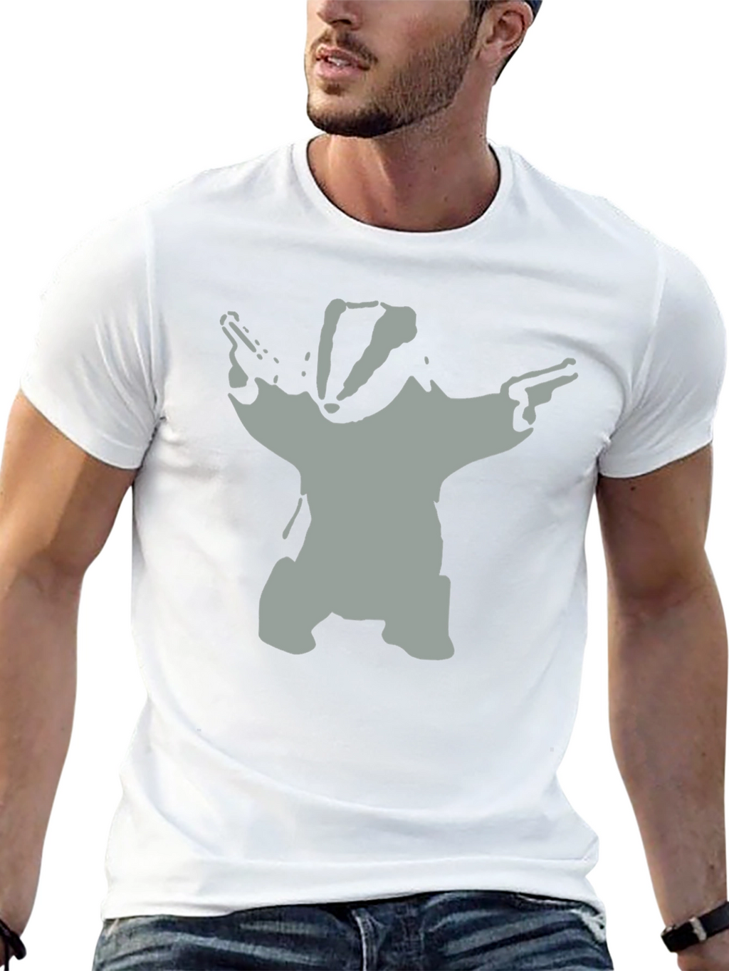 Badger Bandit T-Shirt - Black Cotton Crew Neck Tee