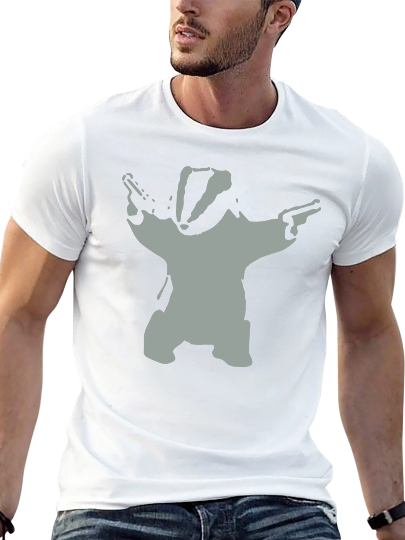 Badger Bandit T-Shirt - Black Cotton Crew Neck Tee