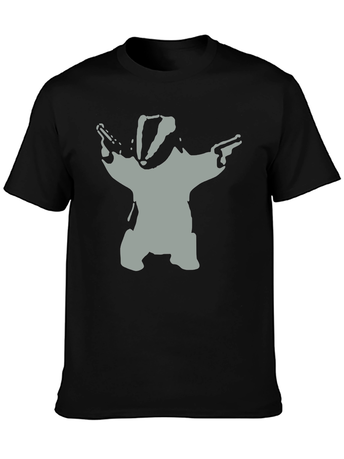 Badger Bandit T-Shirt - Black Cotton Crew Neck Tee