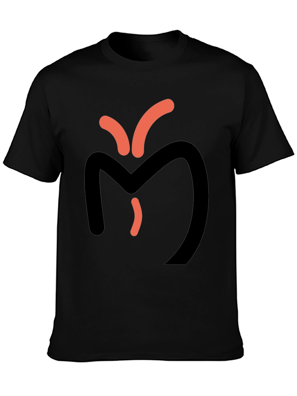 Abstract Graphic Tee - Black Casual T-Shirt