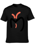 Abstract Graphic Tee - Black Casual T-Shirt