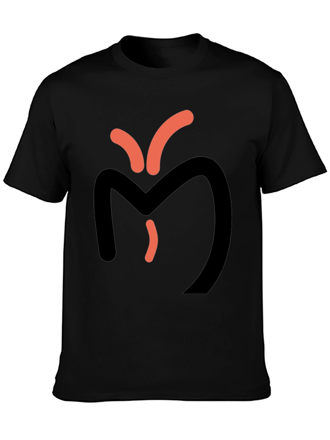 Abstract Graphic Tee - Black Casual T-Shirt