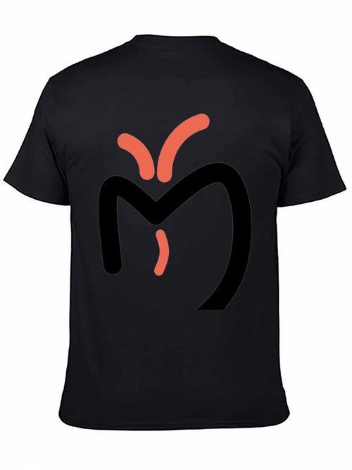 Abstract Graphic Tee - Black Casual T-Shirt