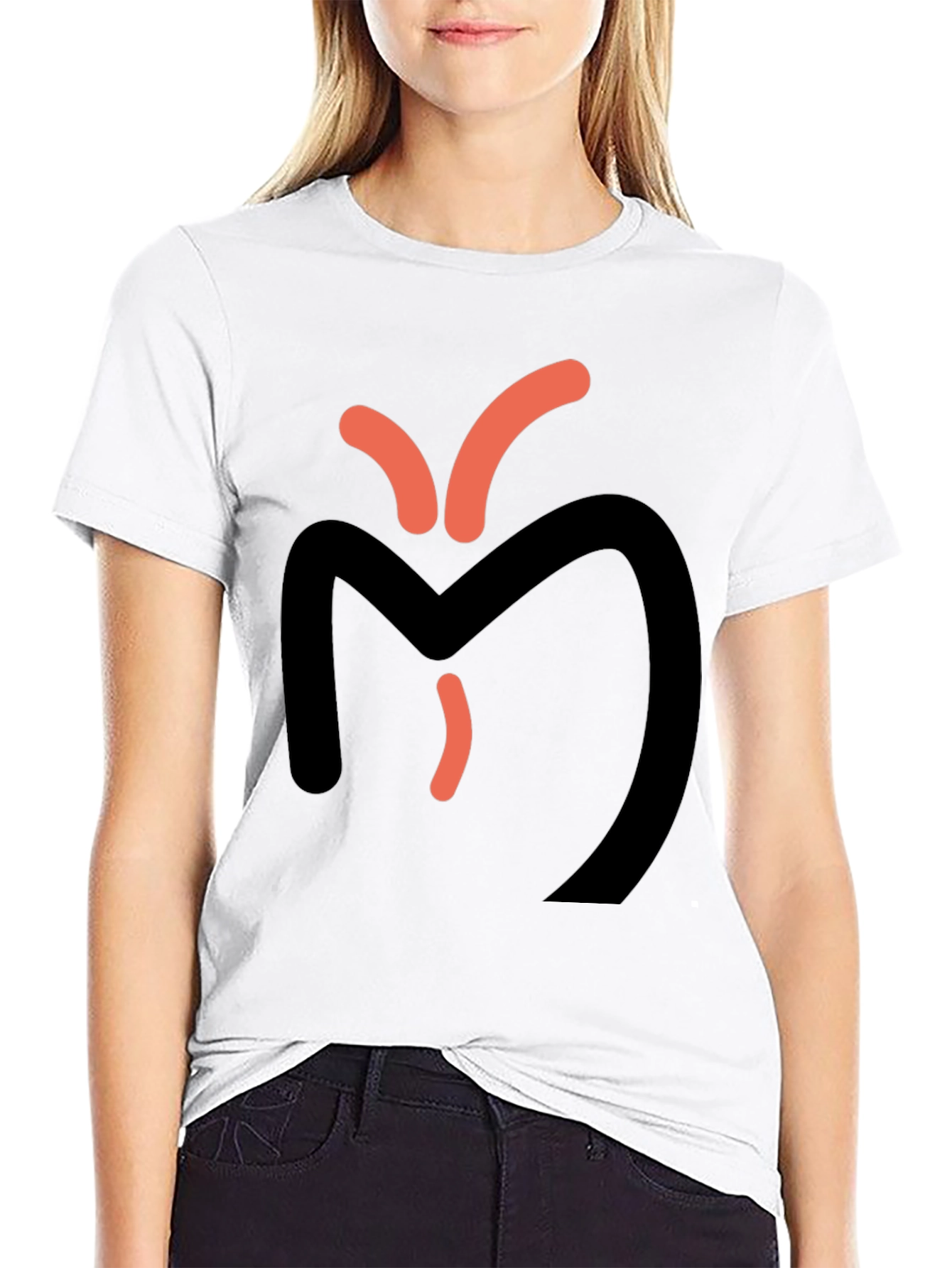 Abstract Graphic Tee - Black Casual T-Shirt