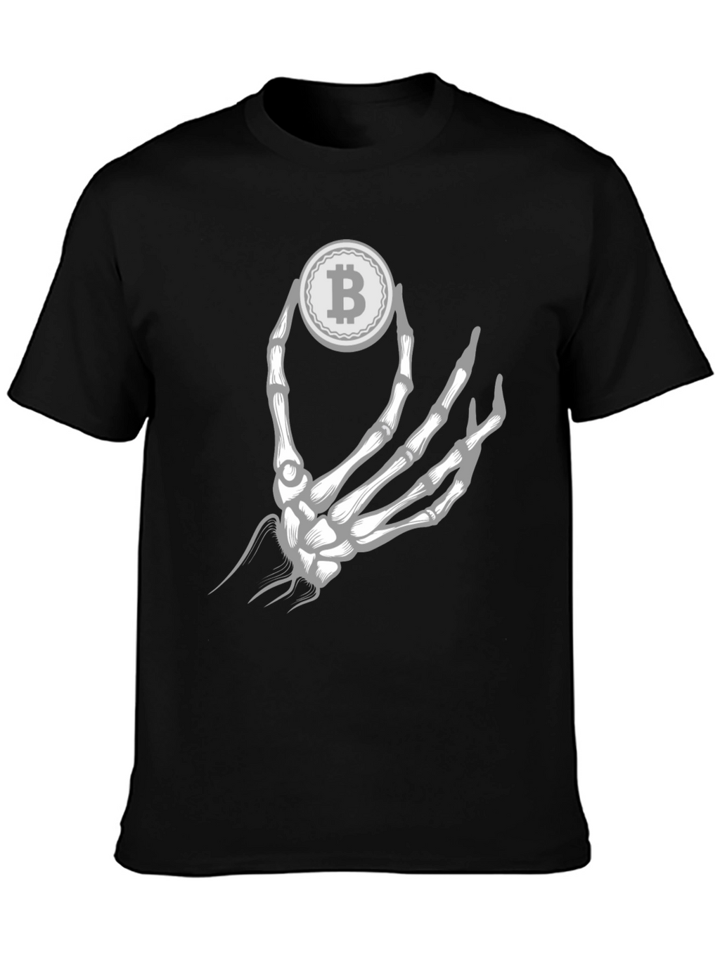 Bitcoin Skeleton Hand Graphic Tee